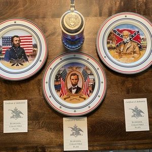 Budweiser Edition Civil War plates and steins.